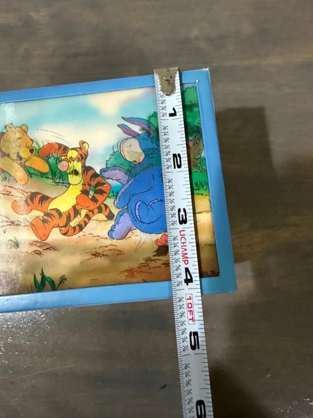 Vintage Disney Winnie the Pooh Lenticular Musical Jewelry Box With Spinning Pooh